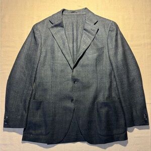 Q Clothing made In Italy 50 R Euro Loro Piana Silk Air NWOT Vented blue/green